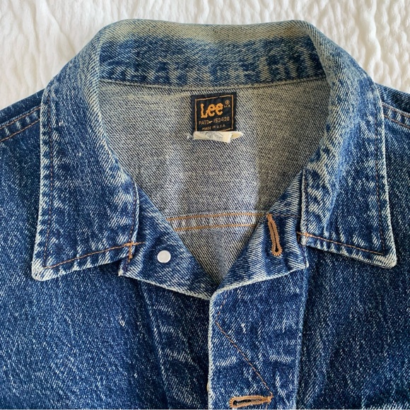 Vintage 1980s Lee Riders Dark Rinse Acid Washed Jean Denim Jacket Sz L Unisex - Picture 15 of 16
